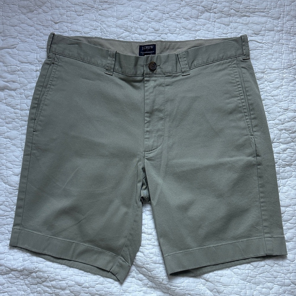 J. Crew Men's Olive Flat Front Shorts
